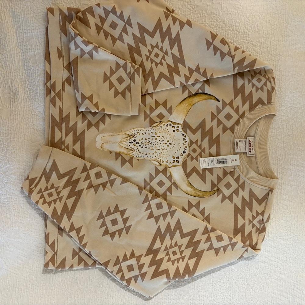 Ariat Beige Geometric Sweater